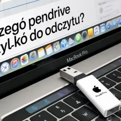 MacBook Pro nie widzi pendrive. Na ekranie pytanie: "Dlaczego pendrive jest tylko do odczytu?".