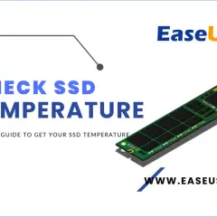 Jak sprawdzić dysk SSD? Grafika przedstawia dysk SSD i tekst "CHECK SSD TEMPERATURE".