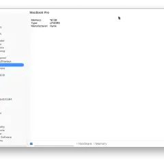 Jak sprawdzić pamięć na Macu: 16 GB LPDDR5 Hynix. Widok szczegółów sprzętu w systemie macOS.