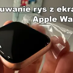 Złoty Apple Watch z folią ochronną, pokazujący jak usunąć rysy ze smartwatcha.