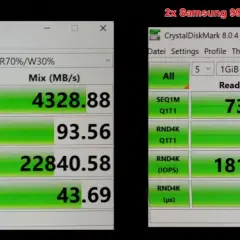 Testy wydajności dysków NVMe: pojedynczy Samsung 990 Pro 2TB vs. dwa dyski w trybie nvme raid mode.