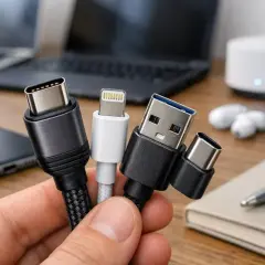 Kable USB-C, Lightning i USB-A. Dowiedz się, jak połączyć telefon z laptopem, używając odpowiedniego kabla.
