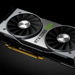 Karta graficzna NVIDIA RTX 2060 Super z dwoma wentylatorami, gotowa do obsługi gier dzięki wydajnemu video ram.