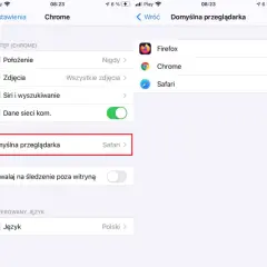 Jak ustawić domyślną przeglądarkę na telefonie: wybierz Chrome z listy dostępnych aplikacji.