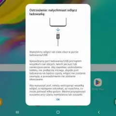 Komunikat Samsunga: wykryto wilgoć w porcie USB. Odłącz ładowarkę i poczekaj, aż port wyschnie.