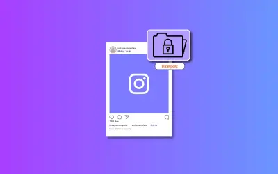 Ikona folderu z kłódką i przycisk "Hide post" symbolizują, jak ukryć przed kimś relacje na IG.
