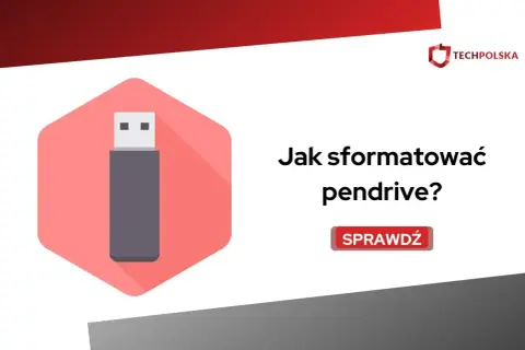 Ikona pendrive'a i tekst "Jak sformatować pendrive?". Dowiedz się, jak przygotować pendrive do radia samochodowego.