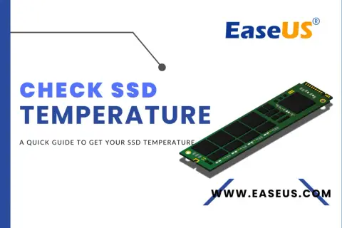 Jak sprawdzić dysk SSD? Grafika przedstawia dysk SSD i tekst "CHECK SSD TEMPERATURE".