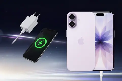 Ładowanie iPhone'a jest proste. Podłącz telefon do ładowarki, a zielona ikona błyskawicy pokaże, że trwa ładowanie.