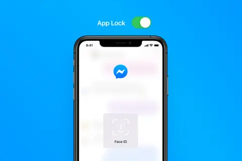 Jak ustawić Face ID na Messengerze? Ikona Face ID na ekranie telefonu, symbolizuje zabezpieczenie aplikacji.
