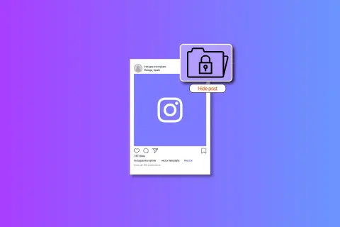 Ikona folderu z kłódką i przycisk "Hide post" symbolizują, jak ukryć przed kimś relacje na IG.