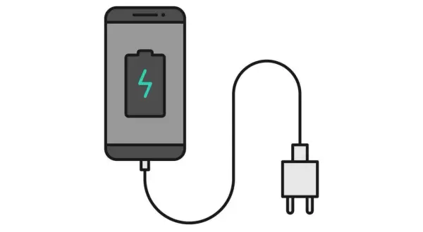 Telefon podłączony do ładowarki. Sprawdz port ładowania USB, bo bateria jest prawie pełna.