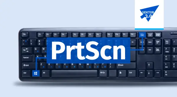 Print screen fragmentu ekranu z klawiaturą i napisem "PrtScn". Logo "SEKTOR 3.0" w prawym górnym rogu.