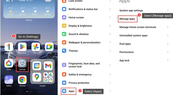 Jak wyłączyć reklamy w Xiaomi: wejdź w Ustawienia > Aplikacje > Zarządzaj aplikacjami.