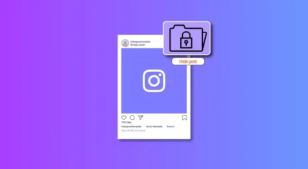 Ikona folderu z kłódką i przycisk "Hide post" symbolizują, jak ukryć przed kimś relacje na IG.
