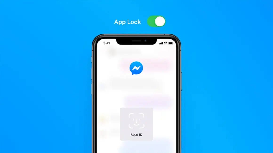 Jak ustawić Face ID na Messengerze? Ikona Face ID na ekranie telefonu, symbolizuje zabezpieczenie aplikacji.