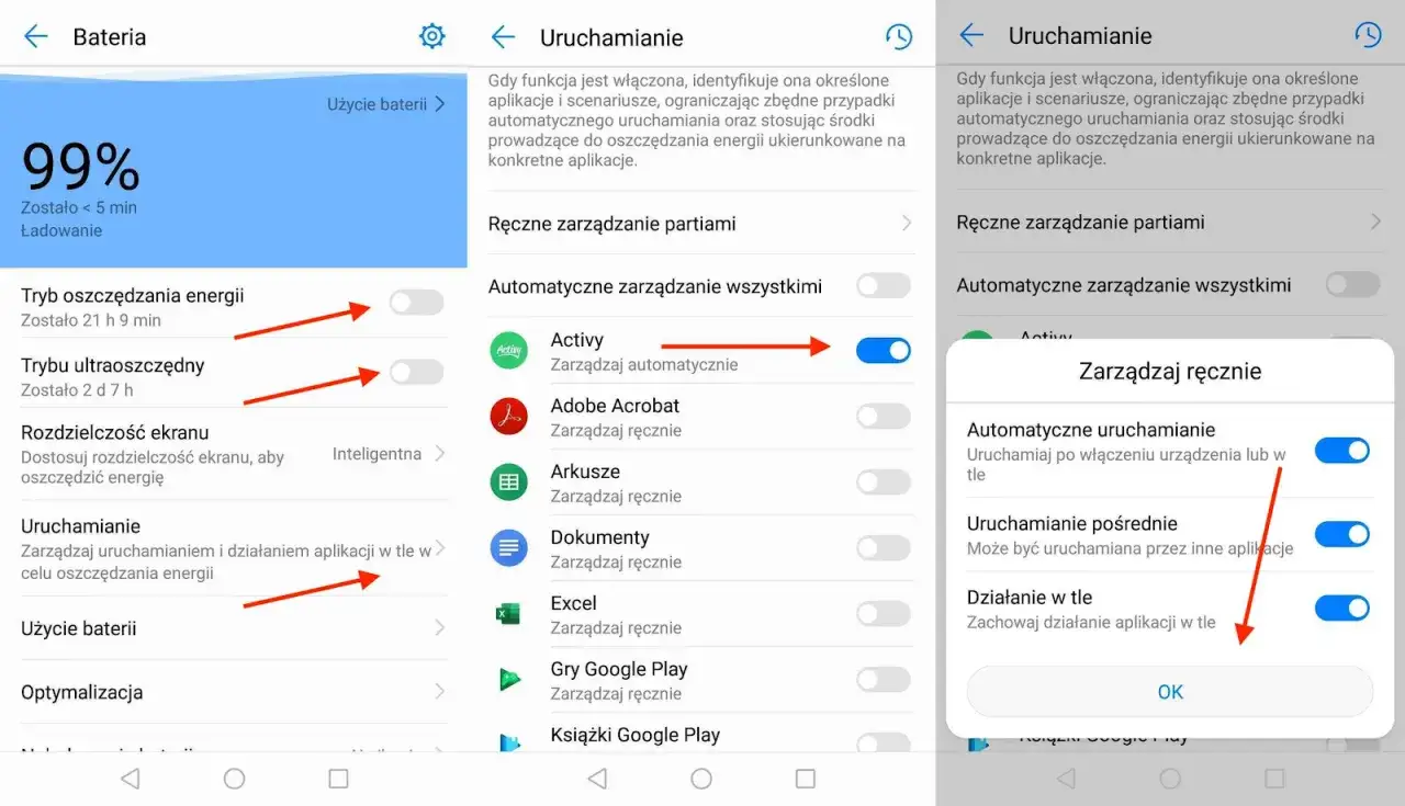 Jak wyłączyć optymalizację baterii Samsung: na ekranie 