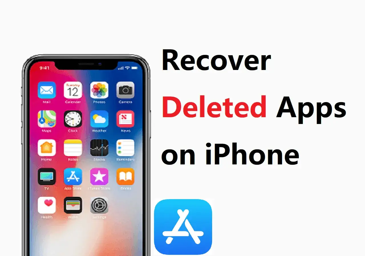 Jak odzyskać usunięte aplikacje na iPhone? Na ekranie widać ikonę App Store, sugerującą, gdzie znajdę usunięte aplikacje.