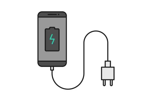 Telefon podłączony do ładowarki. Sprawdz port ładowania USB, bo bateria jest prawie pełna.