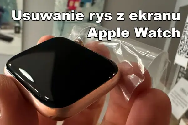 Złoty Apple Watch z folią ochronną, pokazujący jak usunąć rysy ze smartwatcha.