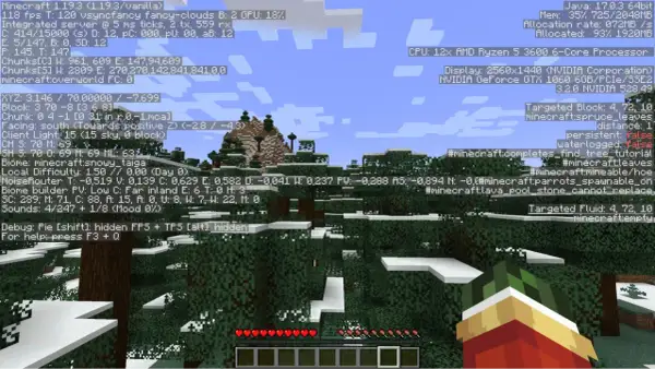 Witaj w Minecraft! Zobacz, jak sprawdzić FPS w grach, naciskając F3+Q. Widzisz dane o wydajności i świecie gry.