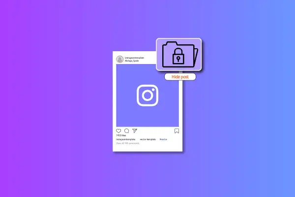 Ikona folderu z kłódką i przycisk "Hide post" symbolizują, jak ukryć przed kimś relacje na IG.